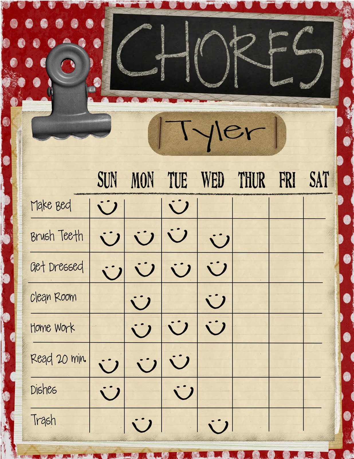 Chore Charts Printable 2